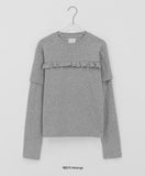 Bilket Dot Frill Layered Long Sleeve Tee