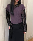 Dor lip neck short sleeve knit