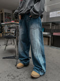 Reverse line wide denim pants