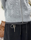 Lena Cable Hood Knit Zip-up