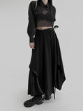 Poe wrap unbalanced long skirt