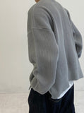 Round Slit Zipper Balloon Acrylic Knitwear