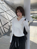 Poppy Button Slim Hood T-Shirt