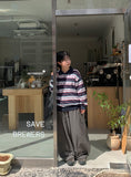 Meddent Button Stripe Collar Knit
