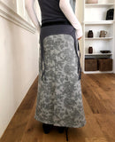 Hora Flower Brushed Long Skirt