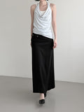 Cowl Neck Draped Layered Halter Top