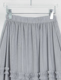Rie Layered Banding Mesh Midi Skirt