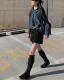 Crack square leather cross bag