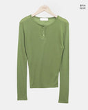 Tenre Layered Tencel Button Long Sleeve T-shirt