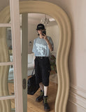 Starry Printing See-through Short Sleeve Knit