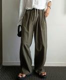 Summer Linen Pintuck Wide Pants