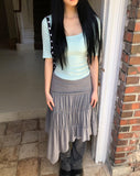 Luckin unbalanced midi skirt