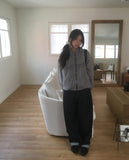 Mateng Frill Check Hooded Zip-Up Jumper