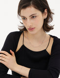 Nova Silver (W) Pave Station Necklace