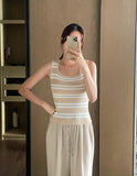 Junien Square Stripe Sleeveless Knit