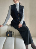 Shua Mink Smoke Peplum Knit Vest