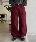 [unisex] Junu Back Line Cotton Wide Pants