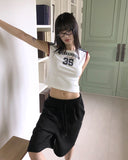 Weekend Dot Number Track One Off-Shoulder T-Shirt