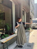 Qdoden Nylon Layered Cargo Long One Piece