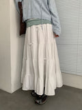 Zahini Ribbon Shirring Banding Long Skirt