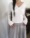 Shimmer Dot Lace Long Sleeve T-Shirt