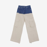 Riona Color Matching Denim Pants