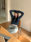 Gwen Cable V-neck Angora Knit