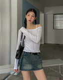 [Belt set] Rosie Denim Wrap Skirt Pants