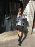 Eve Fake Layered Ruffle Shirt Cardigan