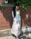 Hachu Tiered Midi Skirt