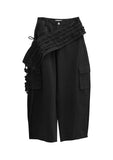 Goel Frill Belt Curved Cotton Pants