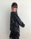 Arca Off-Shoulder Camo Warmer Long Sleeve T-Shirt