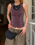 [U-BASIC] Pudding incision round ribbed sleeveless