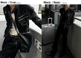 Thesby Double Zipper Tweed Suede Biker Jacket