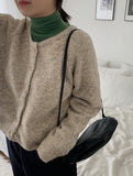 Rurui Mix Color Wool Crop Cardigan