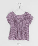 Pocochi Check Shirring Blouse