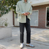 Deep regular denim pants