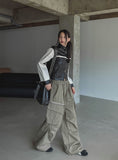 Bendy Zipper Diagonal Pocket Cargo Pants