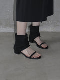 1162 Linen Toe Open Ankle Boots (3cm)