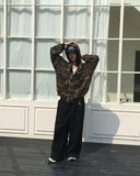 Chebo Military Camo Oversized-Fit Hood Zip-Up