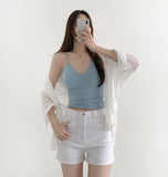 With Cup Lace Span Sleeveless Vacation Look