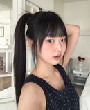 [Scrunchie set] Kicho Dot Ribbon Sleeveless Blouse