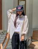 Mel Stripe Overfit Cotton Shirt