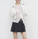 Viola cropped leather jacket