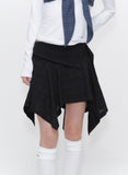 Unbalanced flow mini skirt