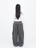 Pocket pintuck wide pants