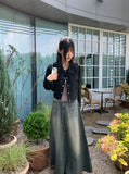 [MADE] Lawson wide collar slim crop crack leather jacket