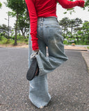 Becky Rough Damaged Denim Pants