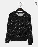 Hepo Dot Round Knit Cardigan