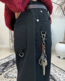 Lapel wide cotton pants